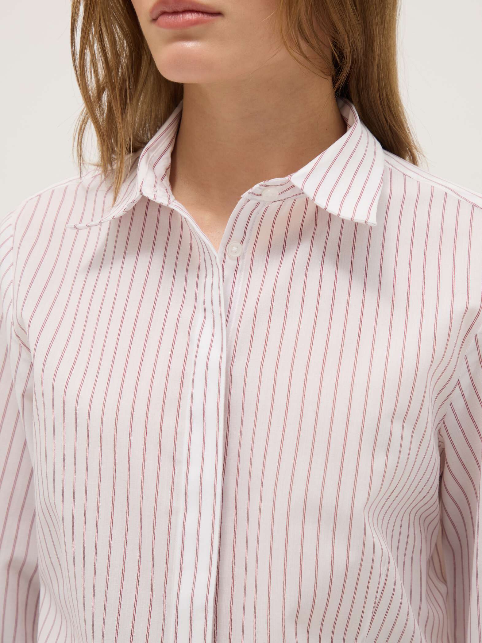 OVS Multicolour striped slim fit cotton blend shirt with classic collar