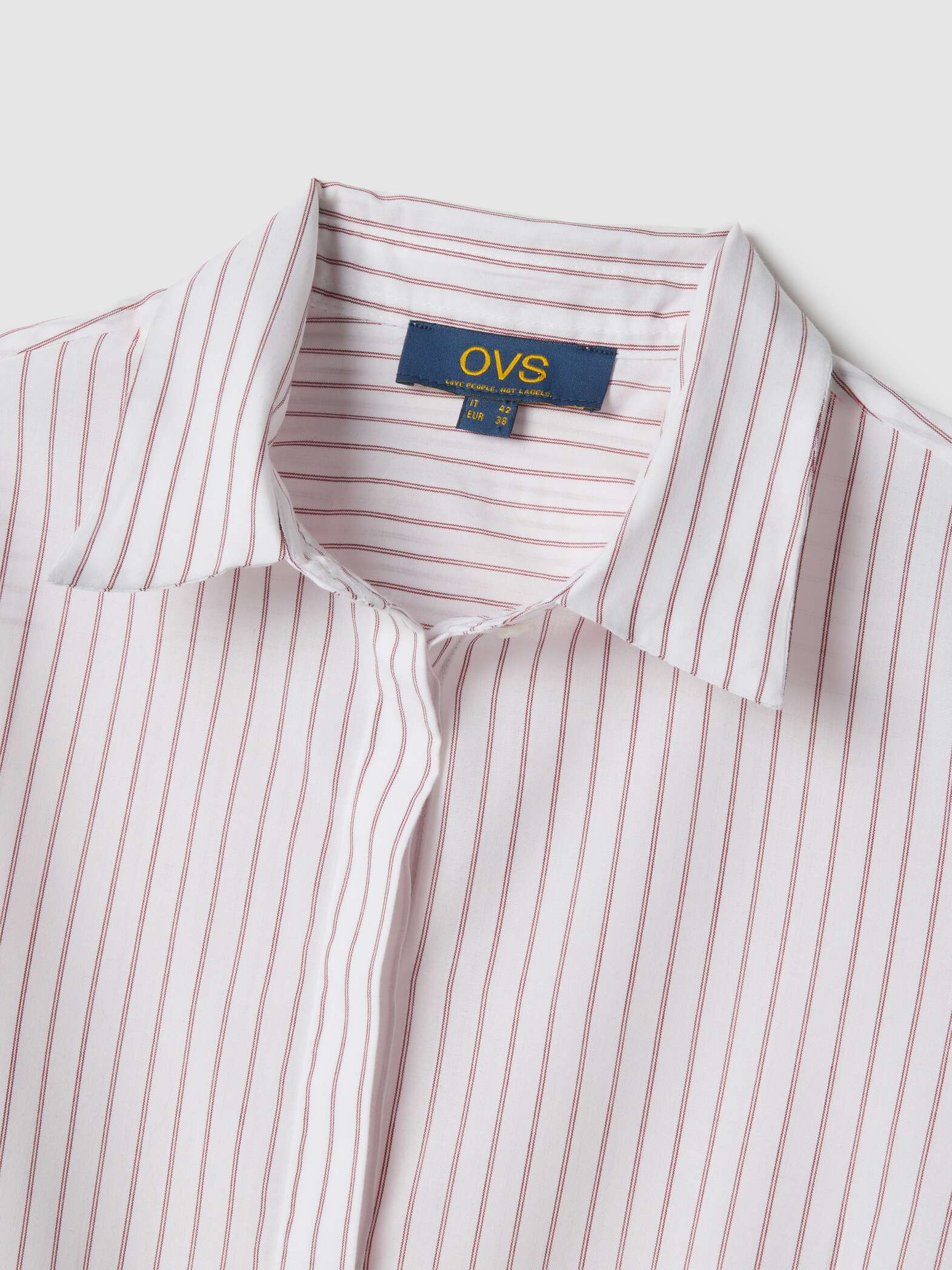 OVS Multicolour striped slim fit cotton blend shirt with classic collar
