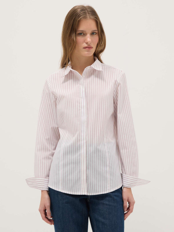 OVS Multicolour striped slim fit cotton blend shirt with classic collar