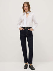 OVS White pure cotton regular fit shirt with ribbon collar