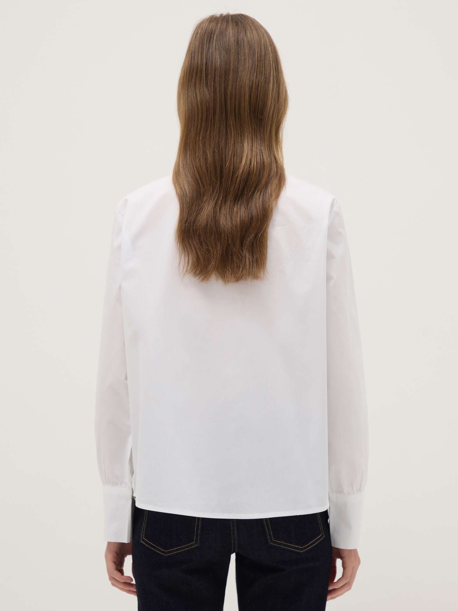 OVS White pure cotton regular fit shirt with ribbon collar
