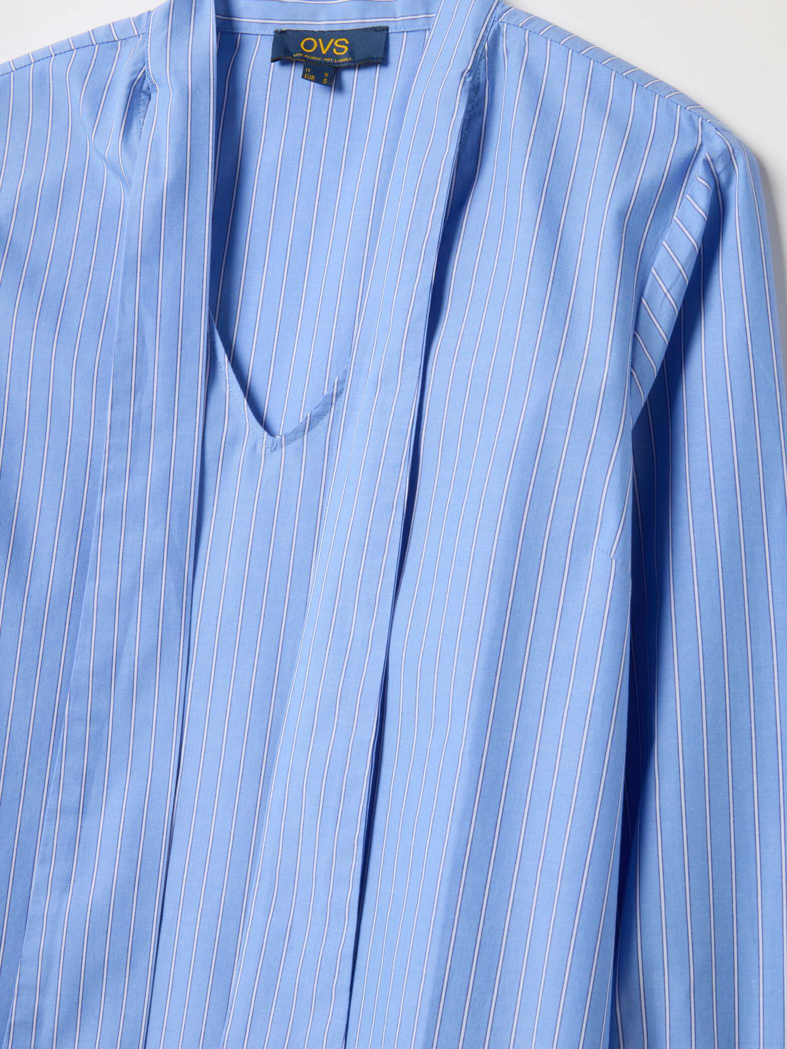 OVS Multicolour striped shirt in pure cotton regular fit with band collar