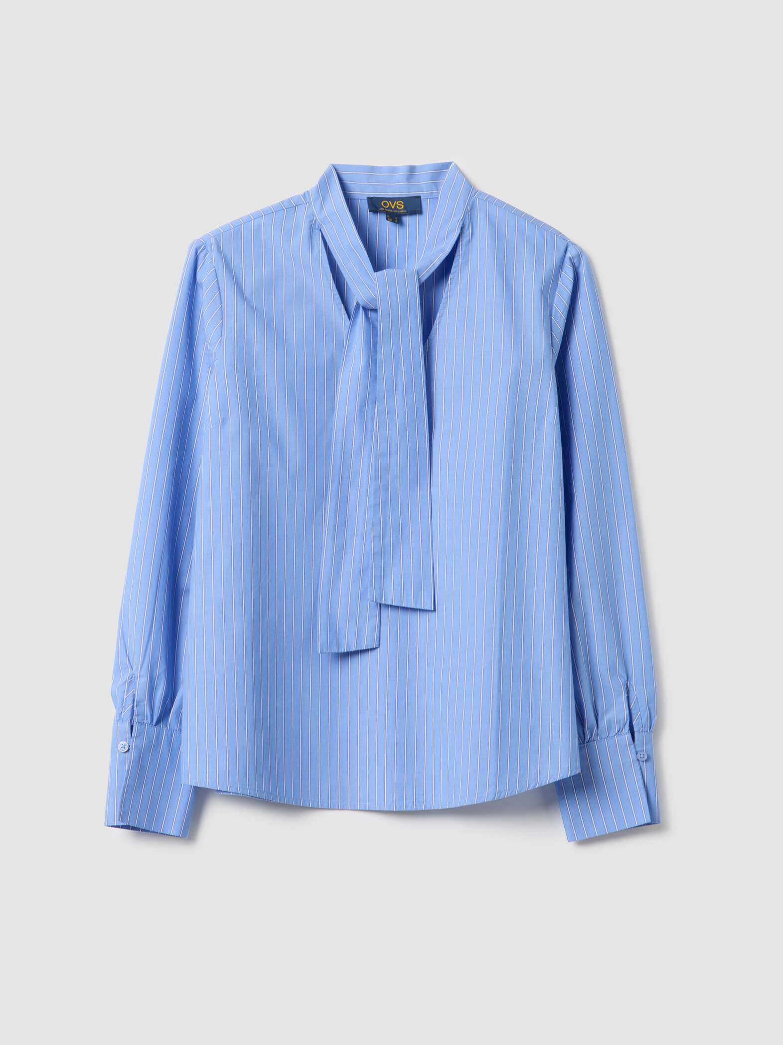 OVS Multicolour striped shirt in pure cotton regular fit with band collar