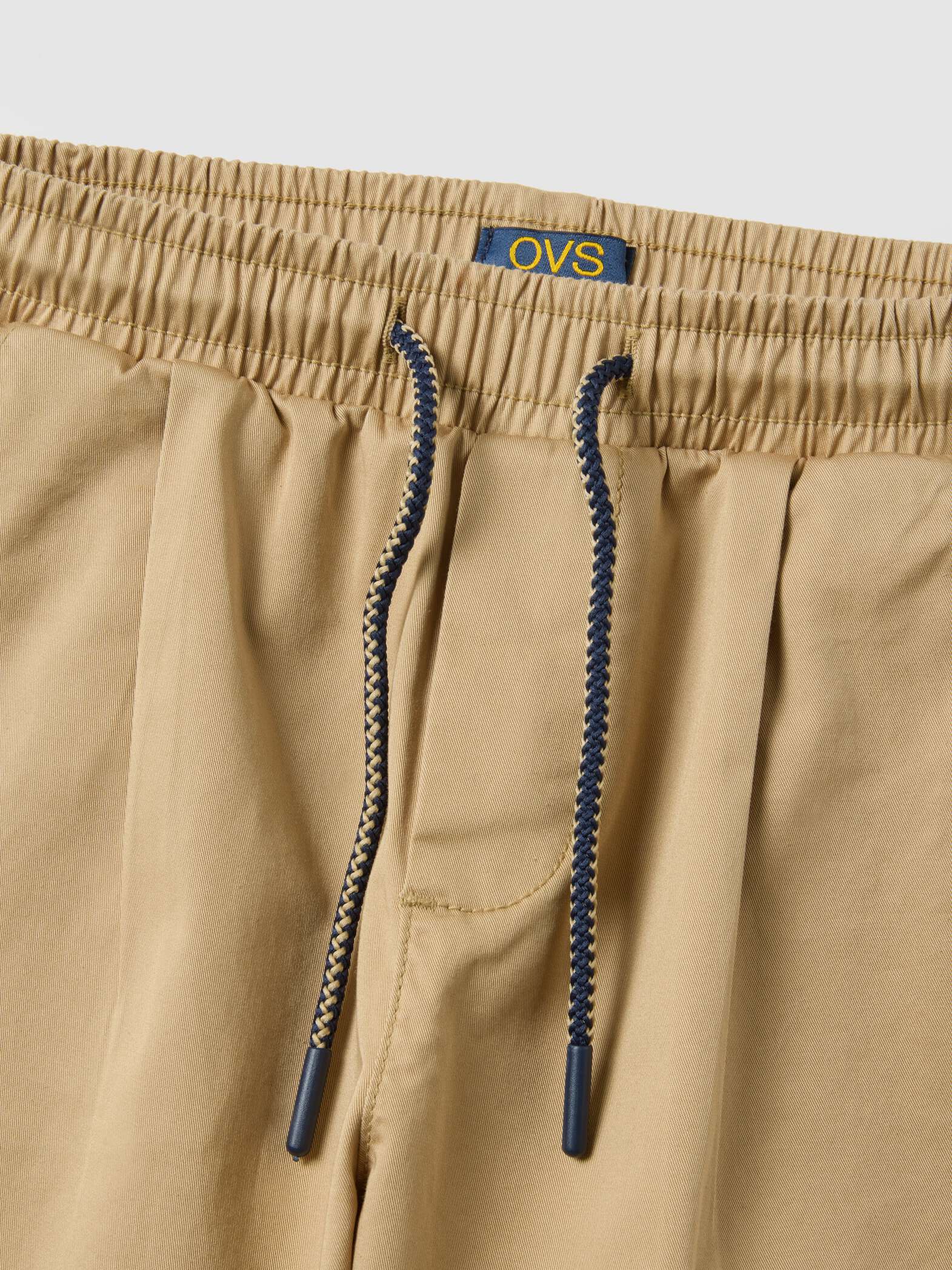OVS Beige Stretch Cotton Jogger Trousers for Kids