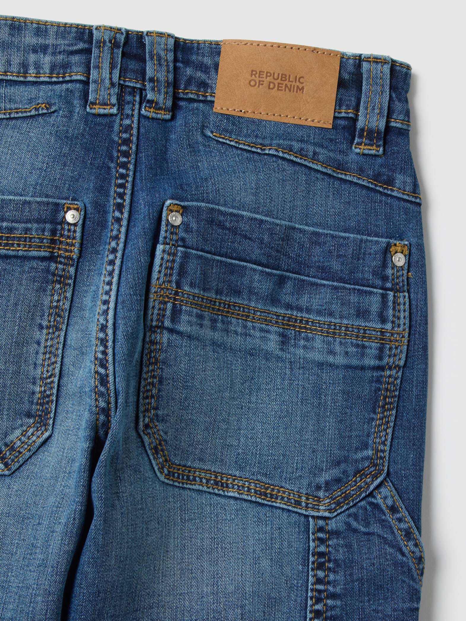 OVS Children's blue stretch cotton wide leg jeans
