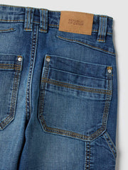 OVS Children's blue stretch cotton wide leg jeans