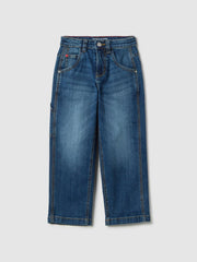 OVS Children's blue stretch cotton wide leg jeans