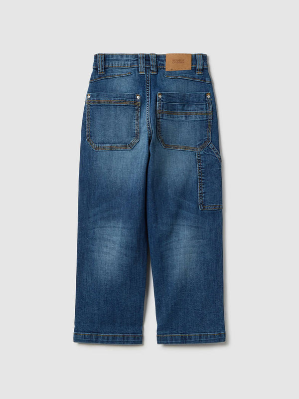 OVS Children's blue stretch cotton wide leg jeans