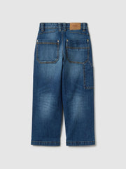 OVS Children's blue stretch cotton wide leg jeans