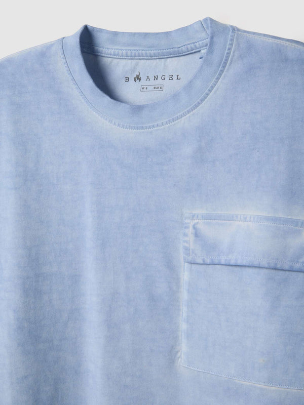 OVS Light blue pure cotton regular fit t-shirt with pocket
