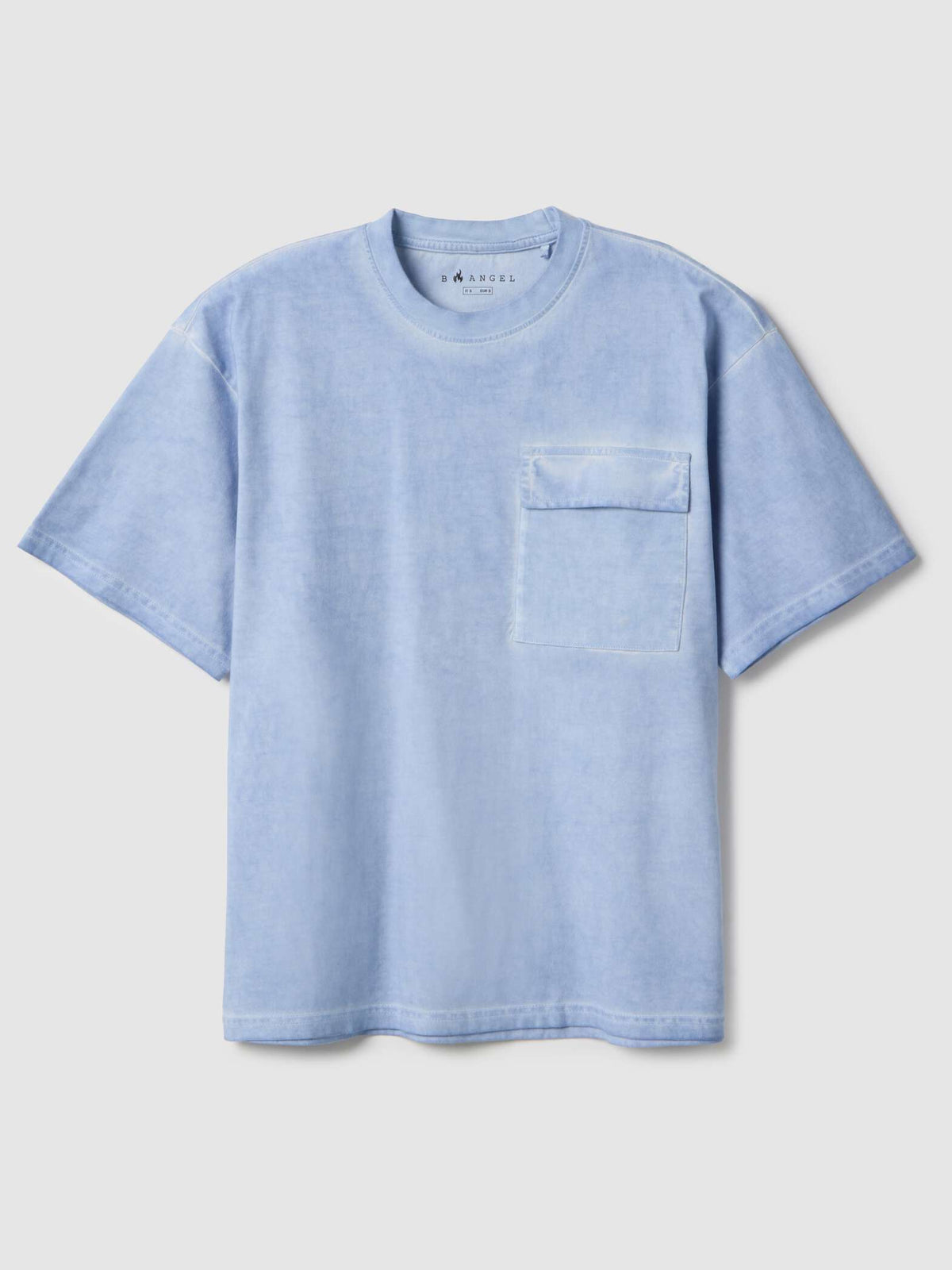OVS Light blue pure cotton regular fit t-shirt with pocket
