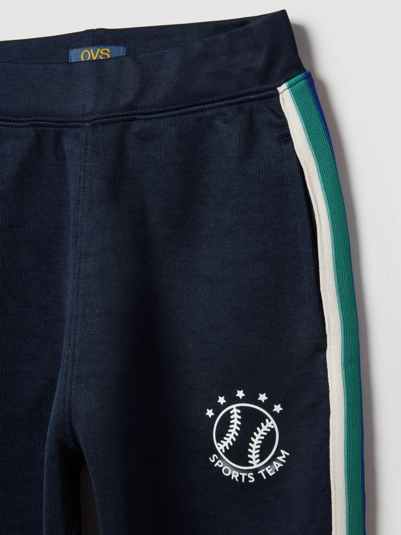 OVS Boys' blue cotton-blend regular fit trousers