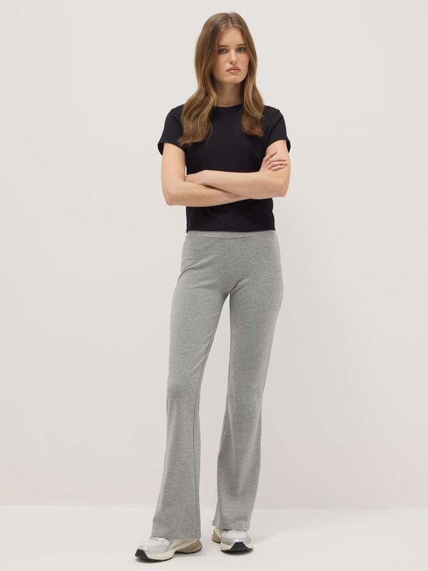 OVS Grey flared stretch cotton leggings