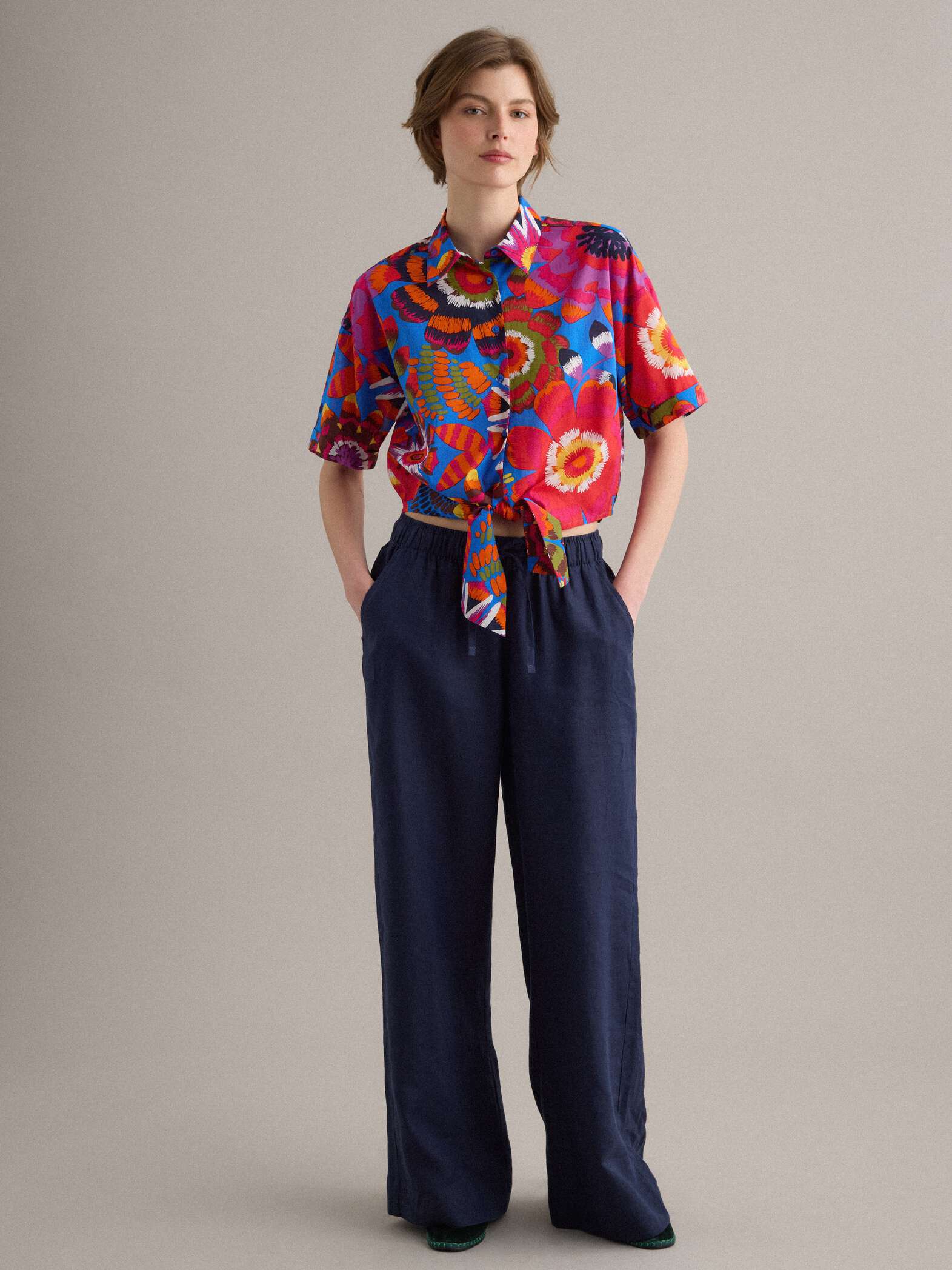 OVS Multicoloured Pure Cotton Crop Shirt