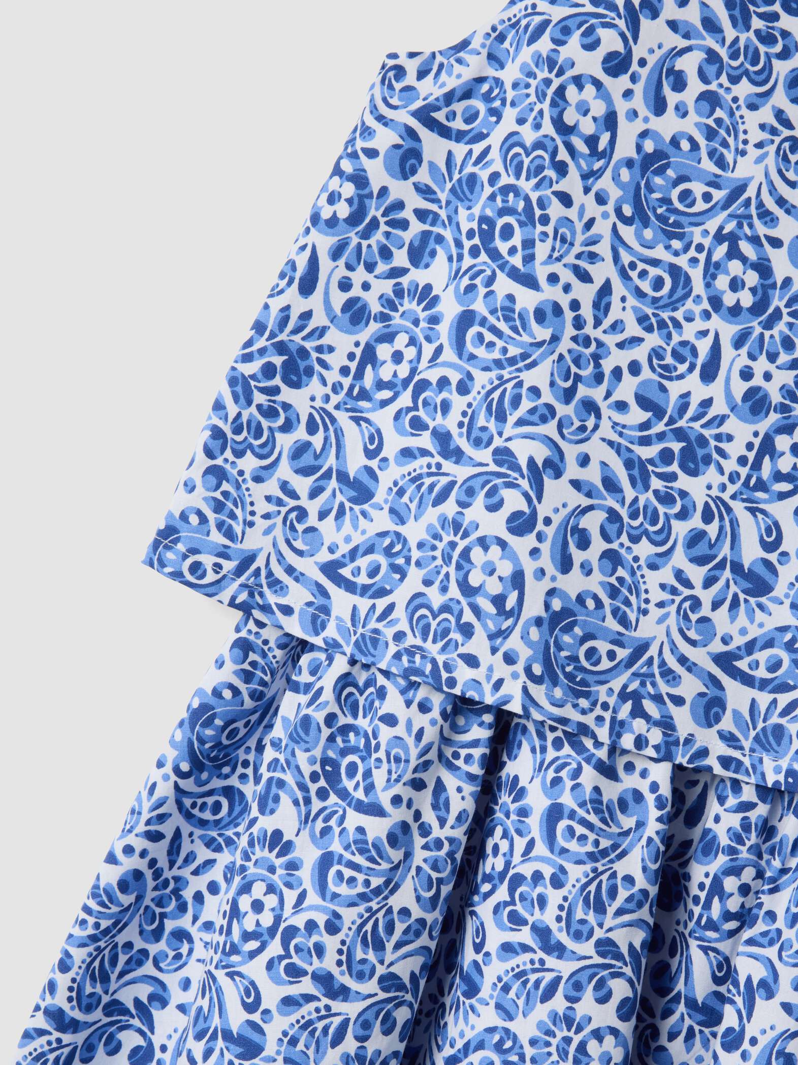 OVS Blue Pure Cotton Mini Dress With Floral Print