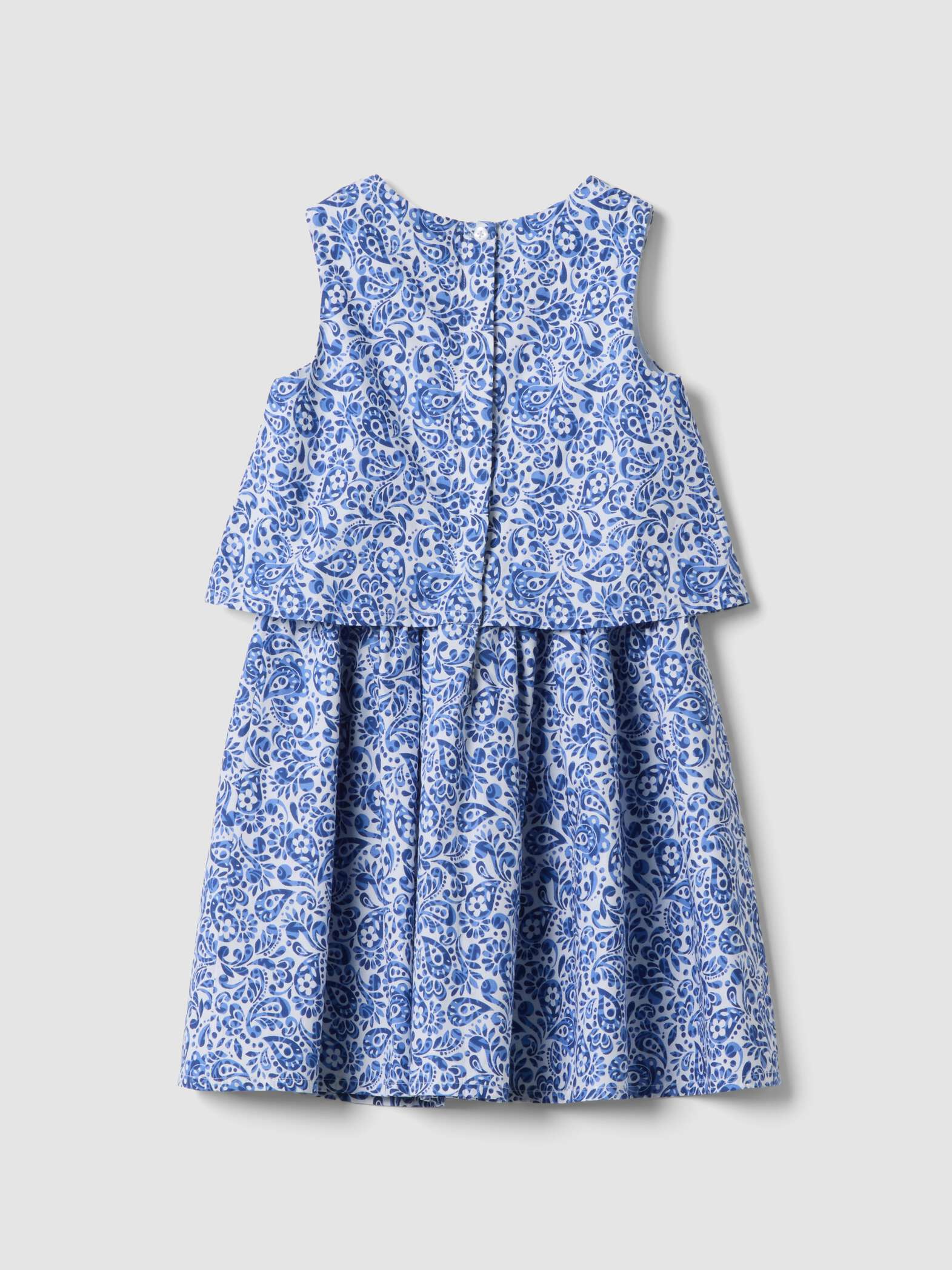 OVS Blue Pure Cotton Mini Dress With Floral Print
