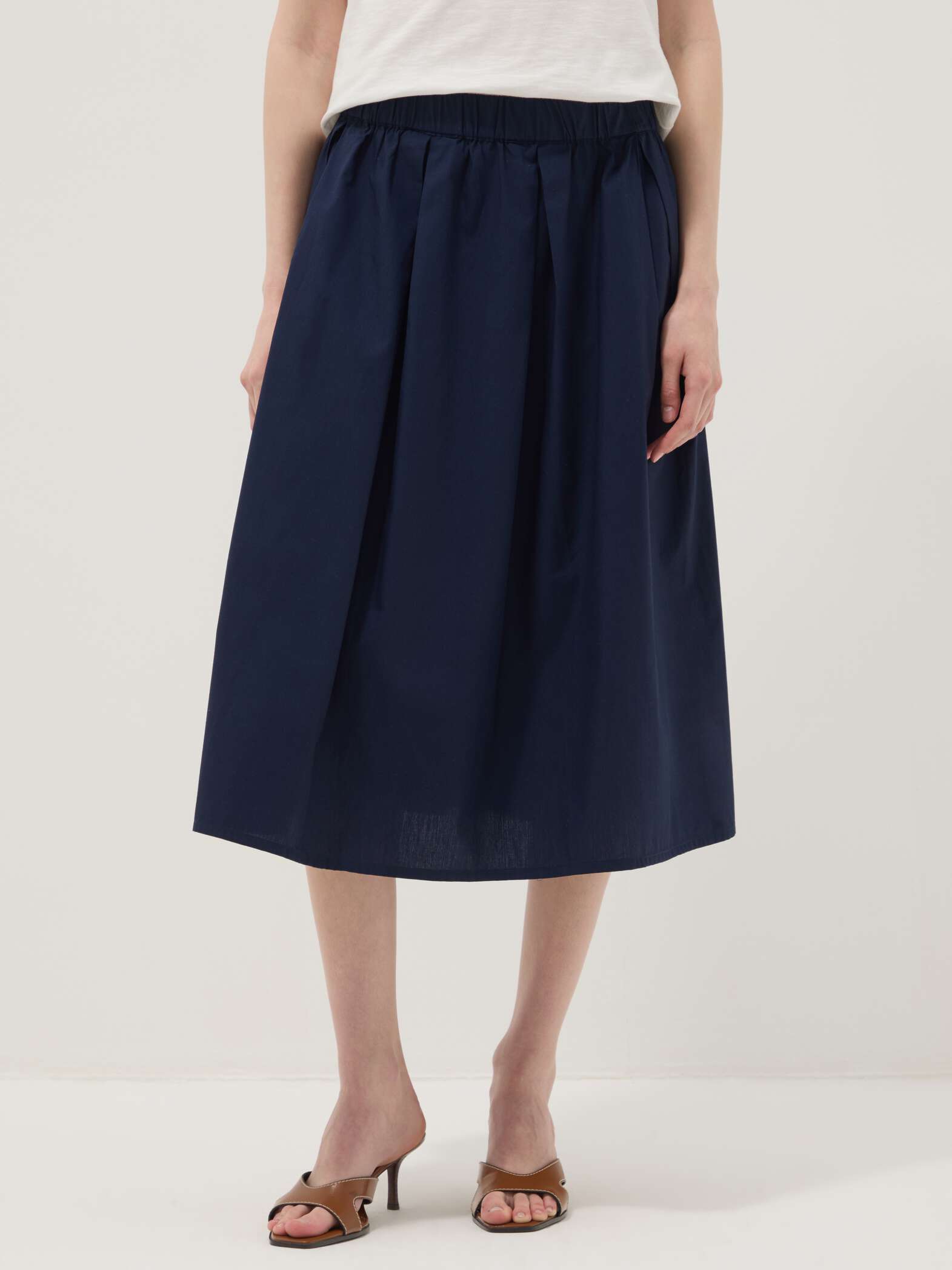 OVS Blue Pure Cotton Midi Skirt