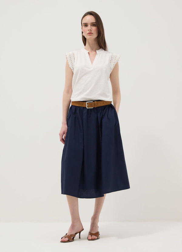 OVS Blue Pure Cotton Midi Skirt