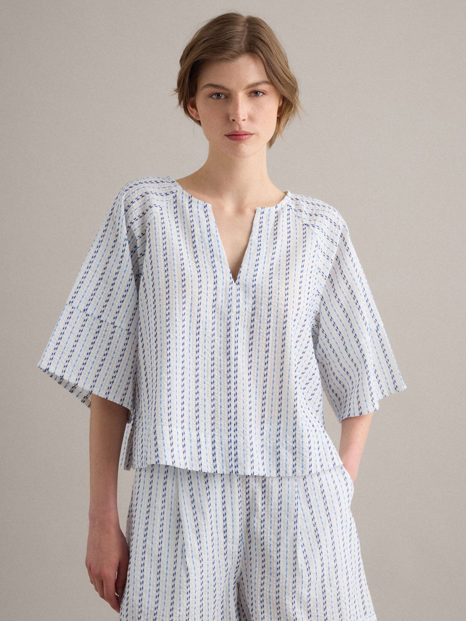 OVS White Pure Cotton Striped Shirt