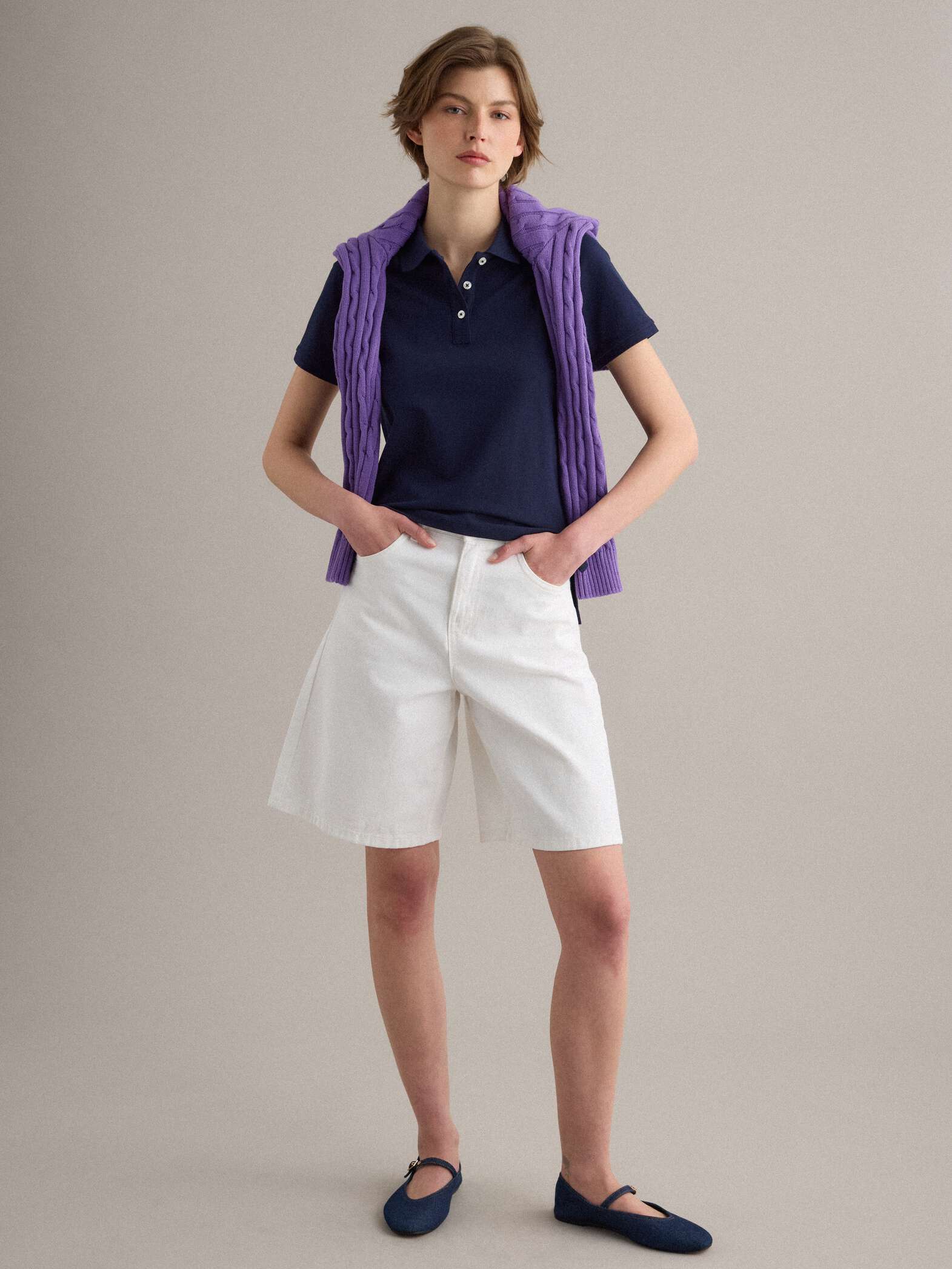 OVS Blue Regular Fit Organic Cotton Polo Shirt