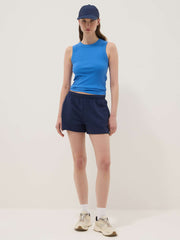 OVS Blue Fitted Ribbed Stretch-Cotton Tank Top