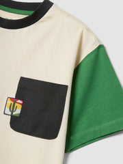 OVS Beige And Black Pure Cotton Set With T-Shirt And Shorts