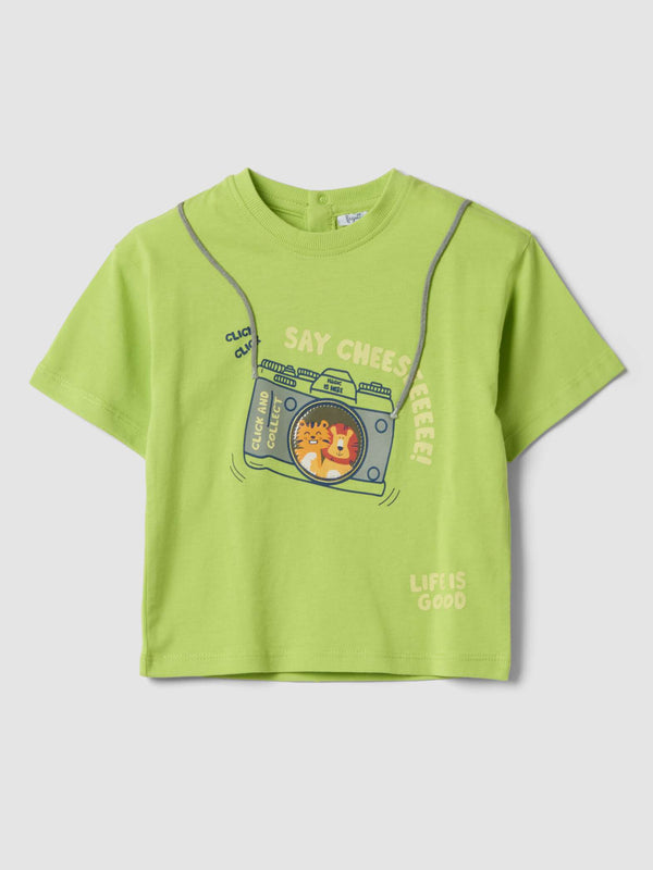OVS Green Short-Sleeve Pure Cotton T-Shirt