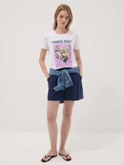 OVS White Pure Cotton T-Shirt With Front Print