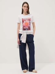 OVS White Pure Cotton T-Shirt With Floral Print
