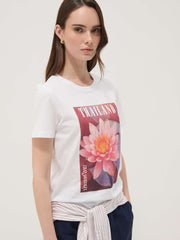 OVS White Pure Cotton T-Shirt With Floral Print