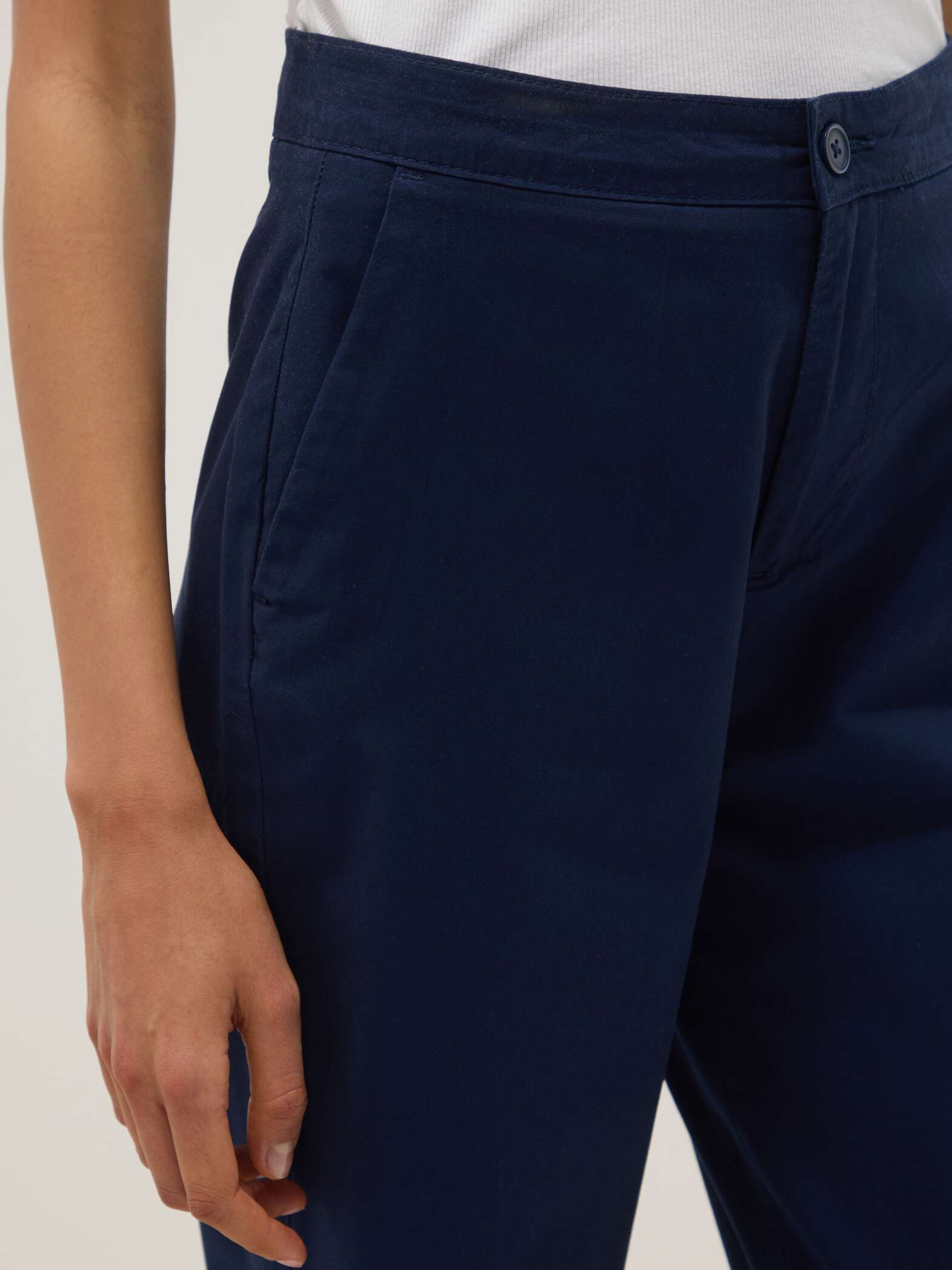 OVS Blue Regular-Fit Pure Cotton Chino Trousers