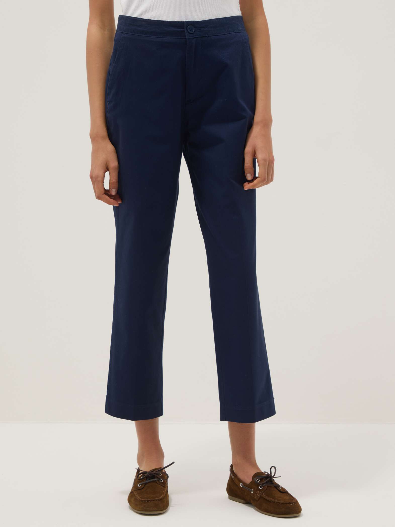 OVS Blue Regular-Fit Pure Cotton Chino Trousers
