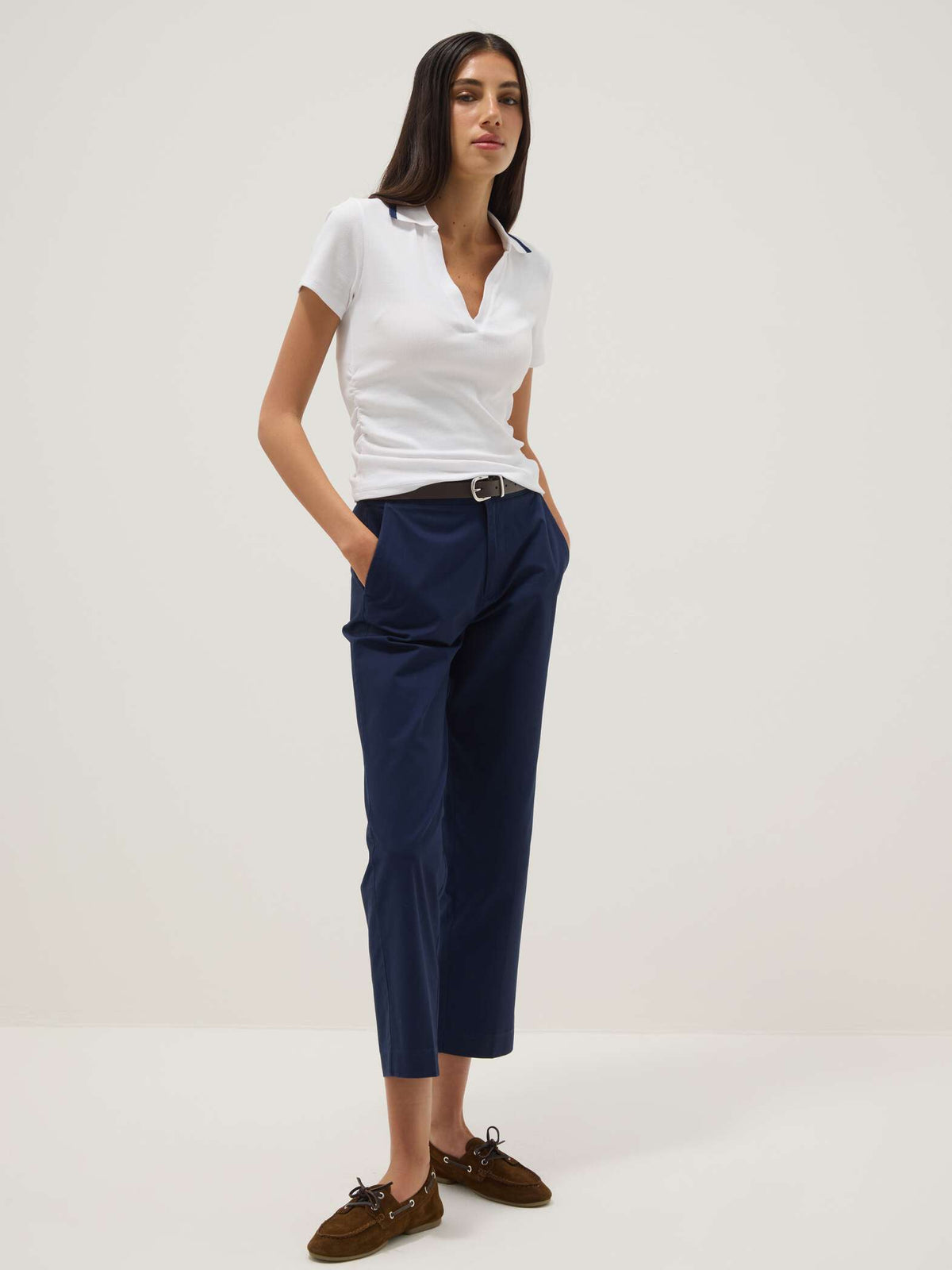 OVS Blue Regular-Fit Pure Cotton Chino Trousers