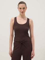 OVS Brown Textured Stretch Vest Top