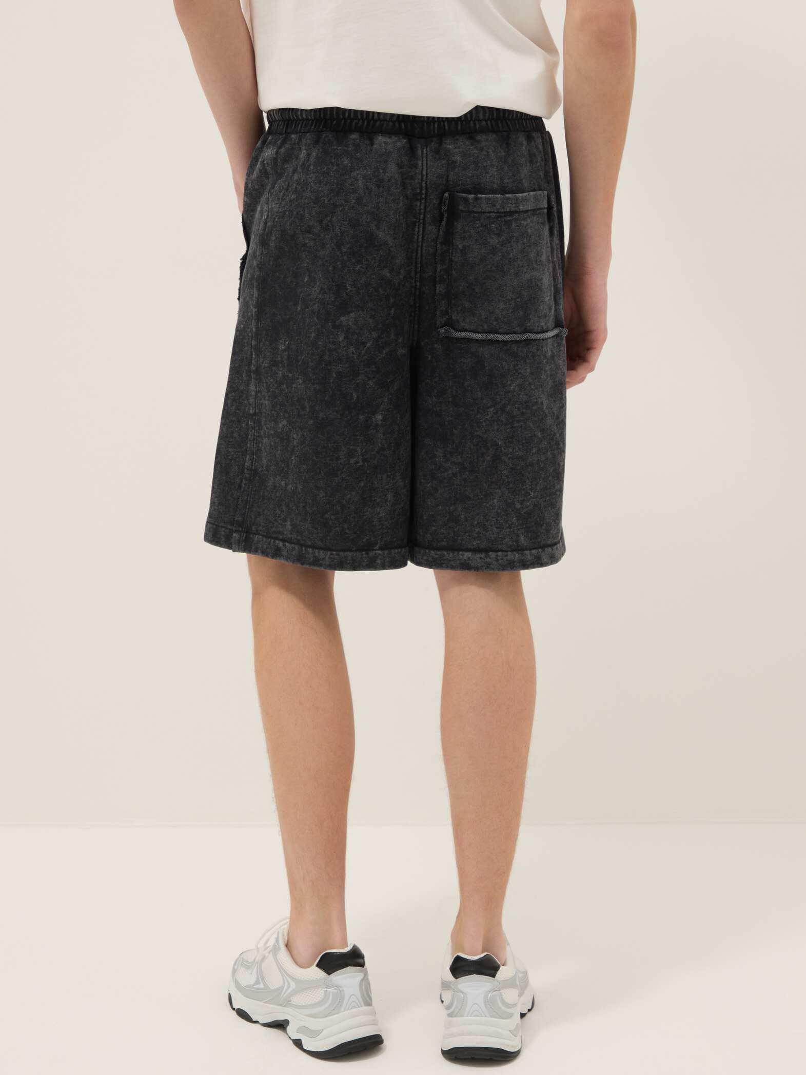 OVS Black Cotton-Blend Bermuda Shorts With Elasticated Waist