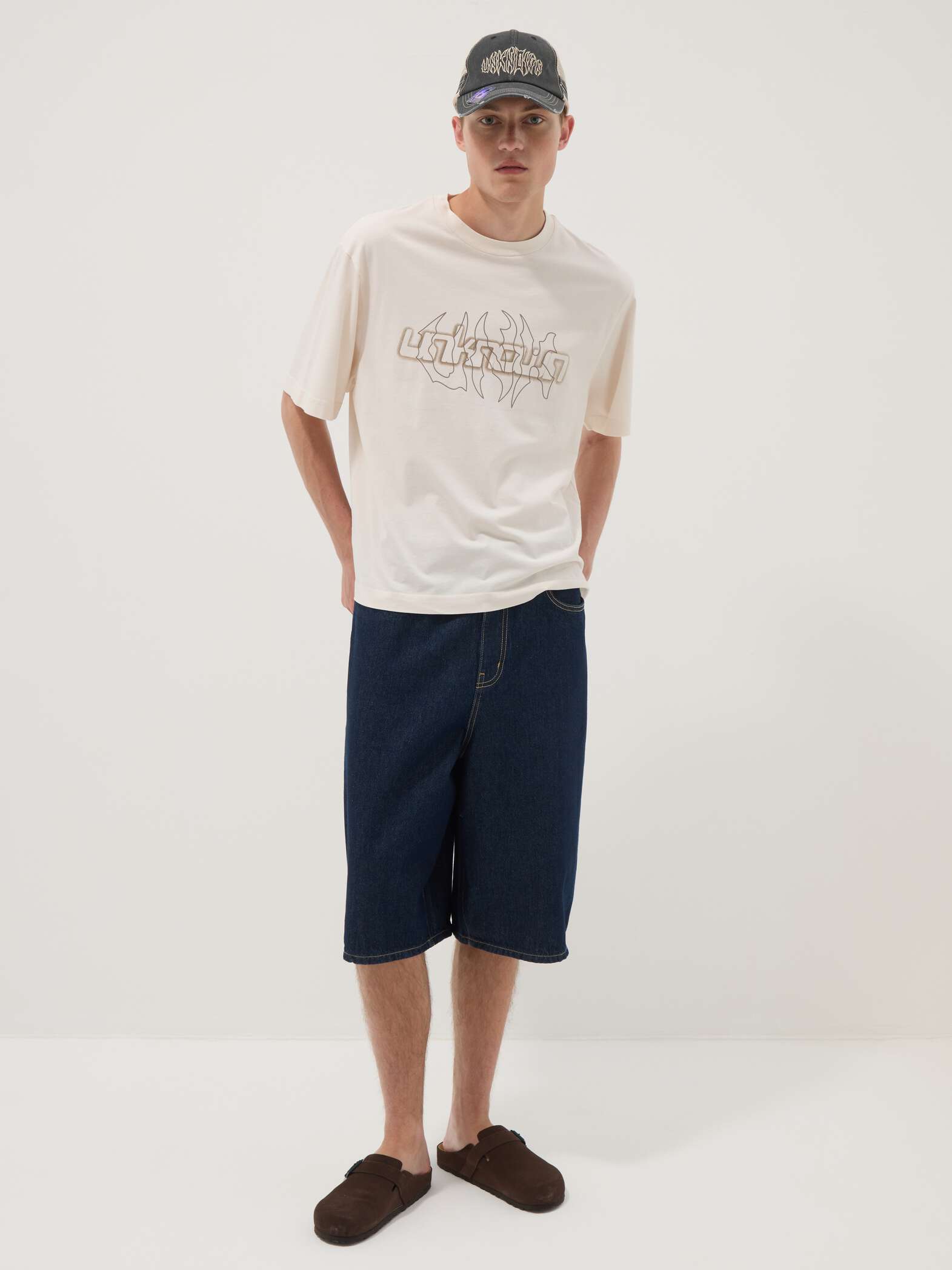 OVS Beige Pure Cotton T-Shirt With Front Print