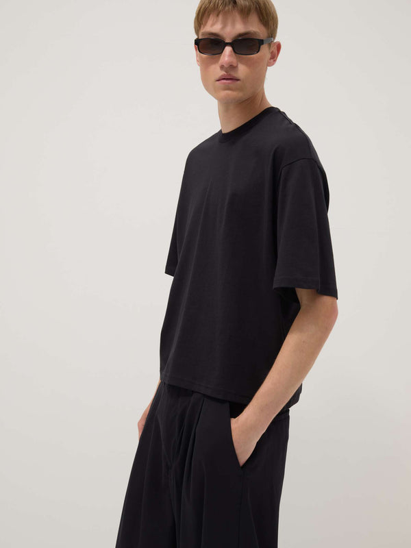 OVS Black Pure Cotton Short-Sleeve T-Shirt