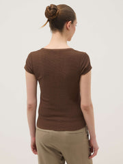 OVS Brown Stretch-Fabric T-Shirt