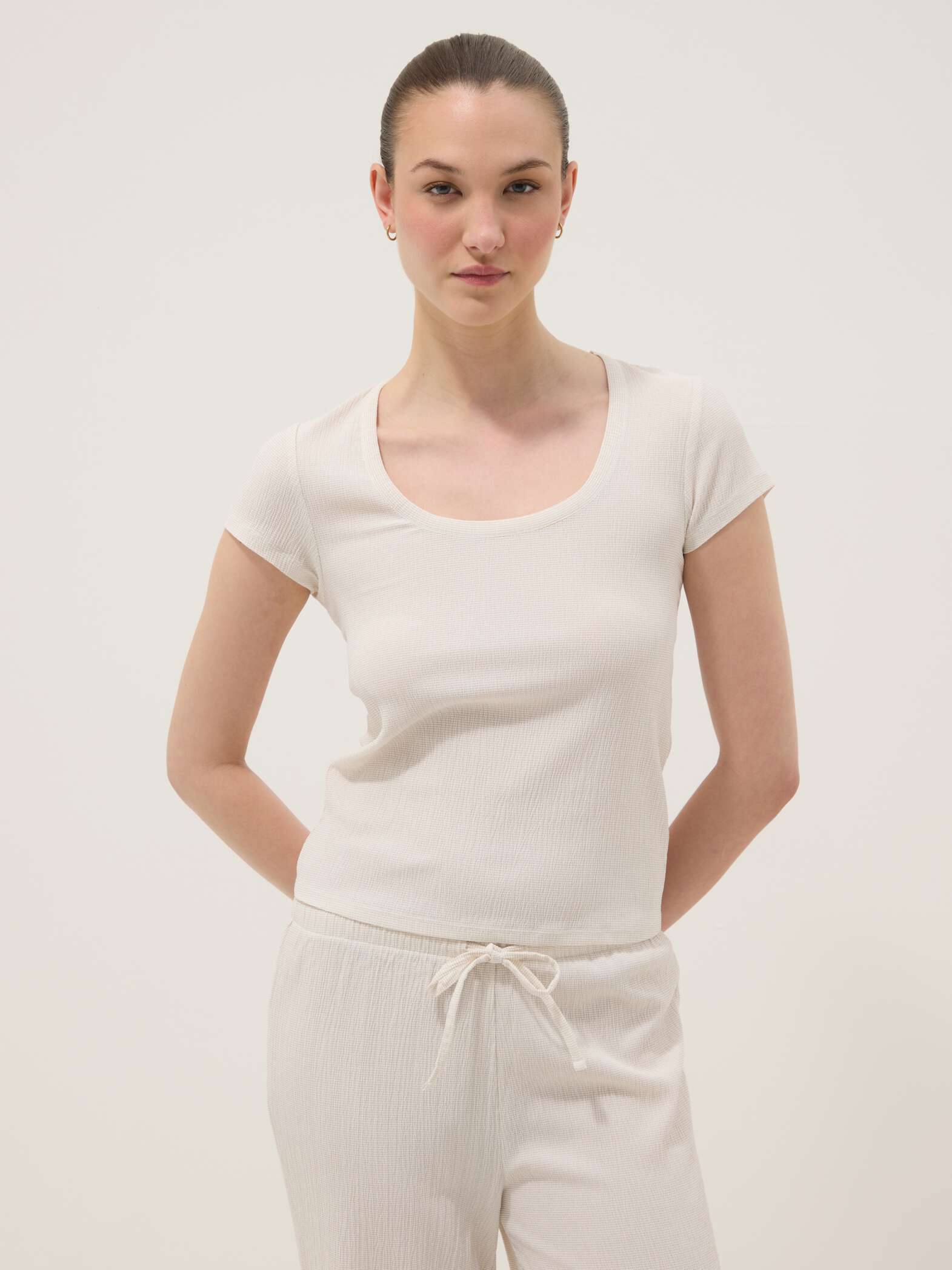 OVS White Short-Sleeved Stretch T-Shirt