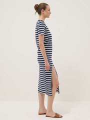 OVS Blue Striped Stretch Cotton Maxi Dress