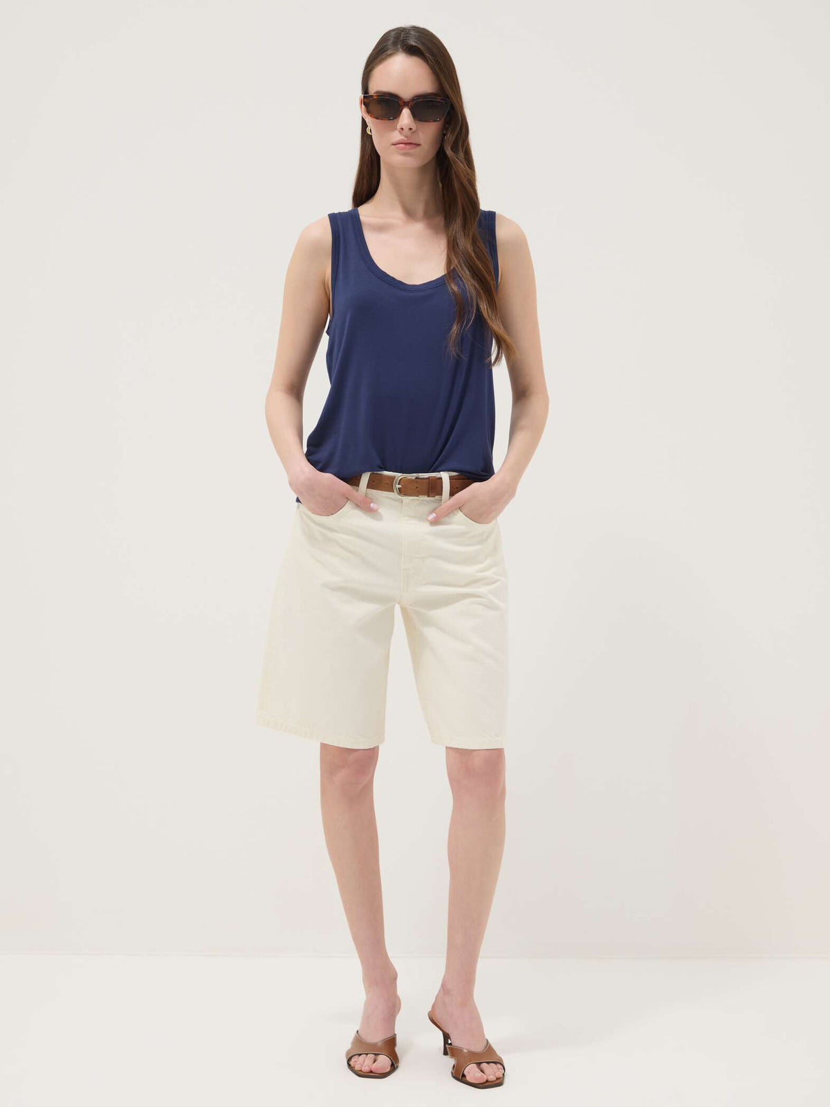 OVS Blue Stretch Viscose Vest Top