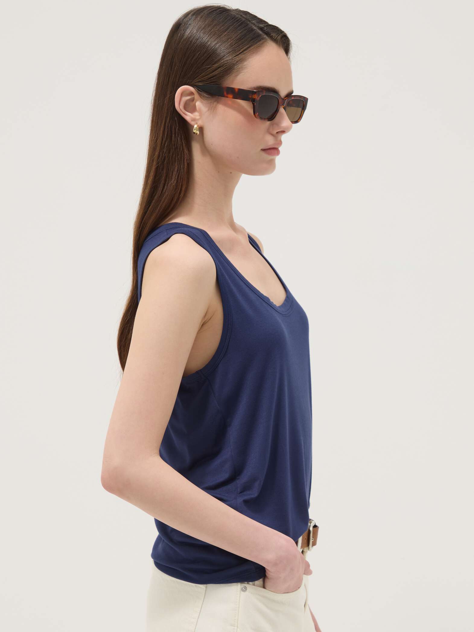 OVS Blue Stretch Viscose Vest Top