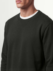 OVS Black crew-neck sweatshirt in cotton blend, regular fit