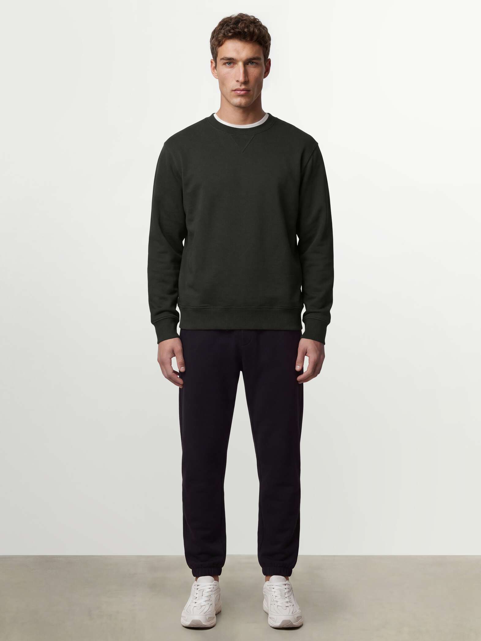 OVS Black crew-neck sweatshirt in cotton blend, regular fit