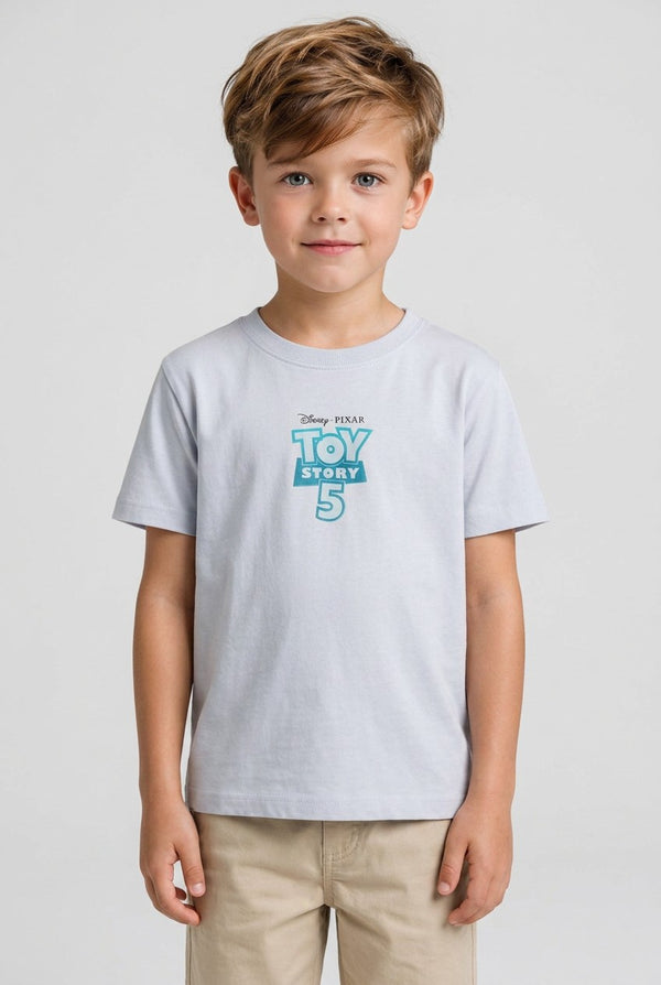 OVS Grey Pure Cotton Toy Story Graphic T-Shirt For Boys