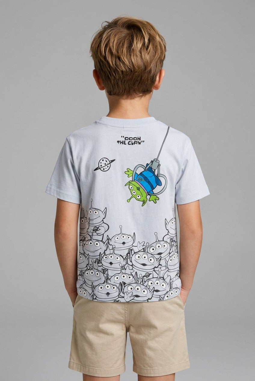 OVS Grey Pure Cotton Toy Story Graphic T-Shirt For Boys
