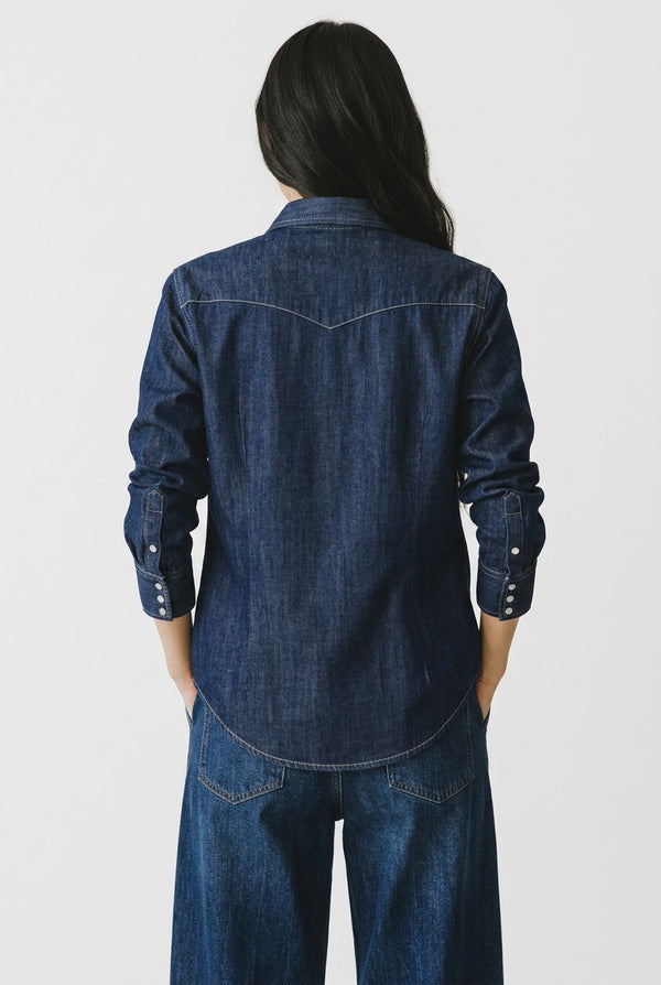 OVS Dark Blue Pure Cotton Denim Shirt, Regular Fit