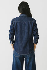 OVS Dark Blue Pure Cotton Denim Shirt, Regular Fit