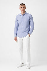 OVS Blue striped pure cotton Oxford shirt, regular fit