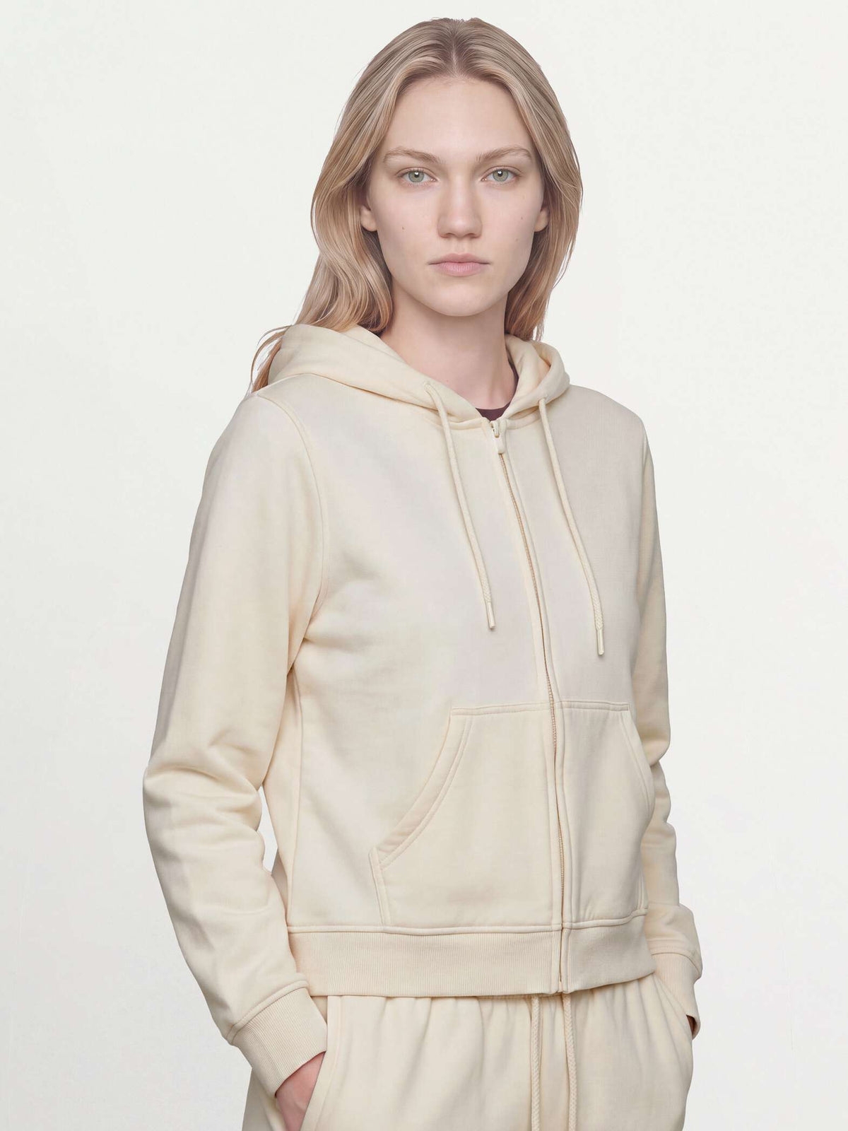 OVS White Cotton-Blend Regular-Fit Hoodie